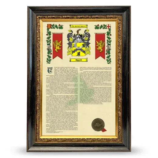 Biggell Armorial History Framed - Heirloom