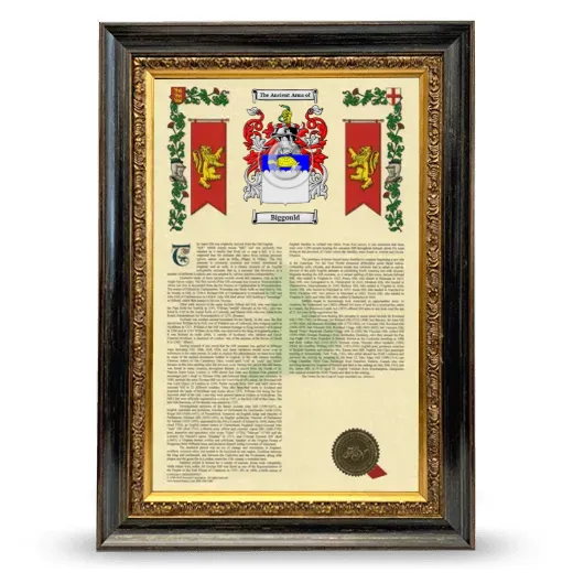 Biggould Armorial History Framed - Heirloom