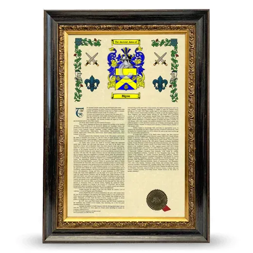 Bigou Armorial History Framed - Heirloom