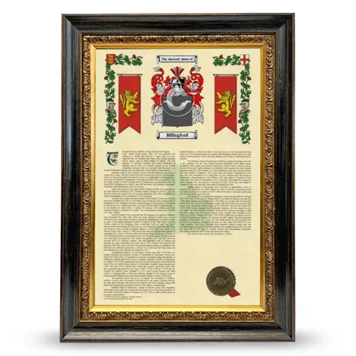 Billingford Armorial History Framed - Heirloom