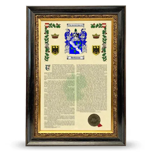 Birckmann Armorial History Framed - Heirloom
