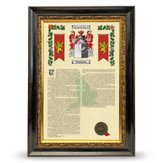 Birmingham Armorial History Framed - Heirloom