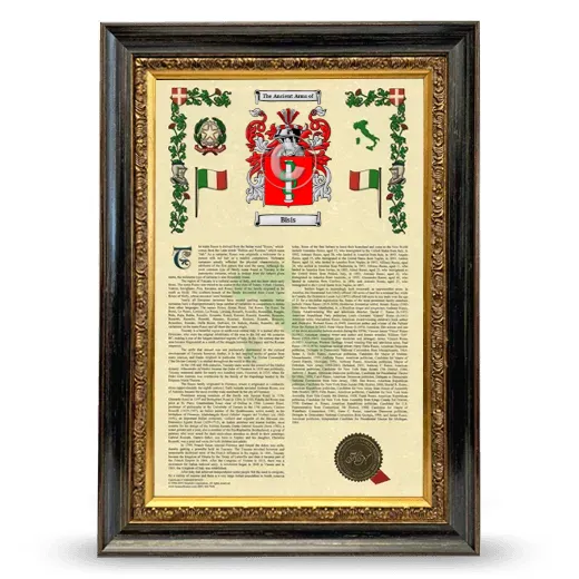 Bisis Armorial History Framed - Heirloom