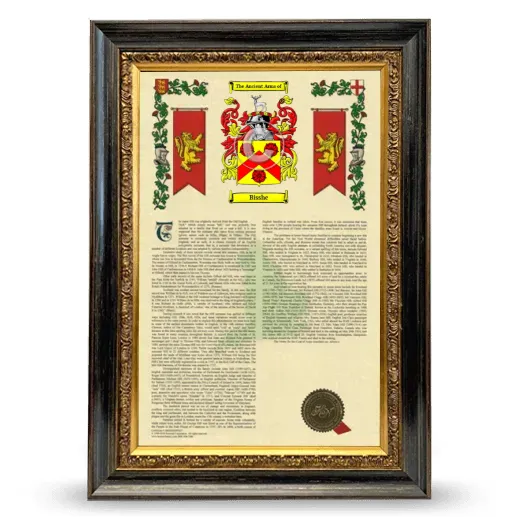 Bisshe Armorial History Framed - Heirloom