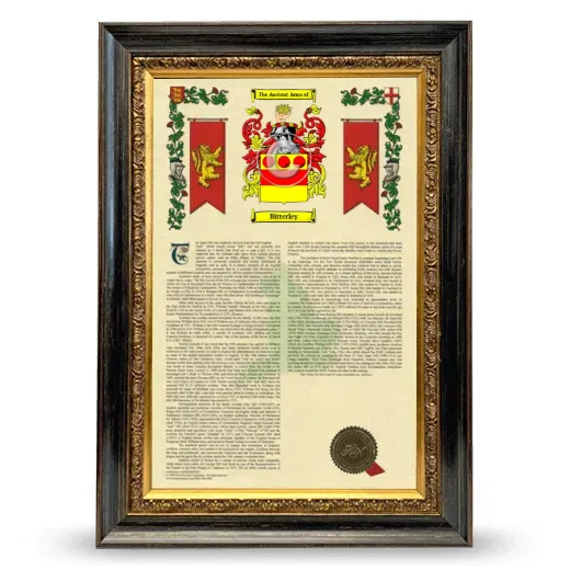 Bitterley Armorial History Framed - Heirloom
