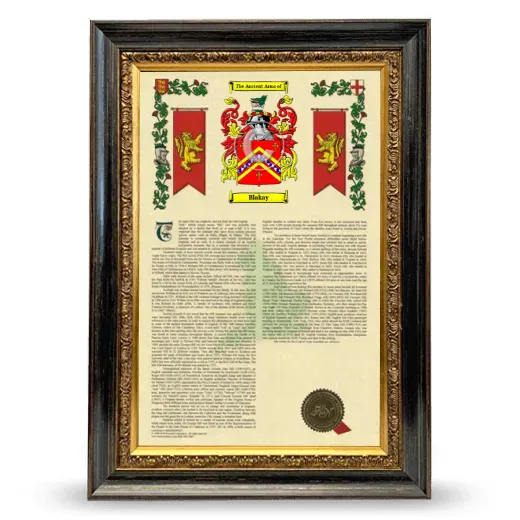 Blakay Armorial History Framed - Heirloom