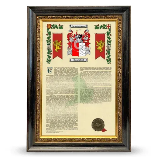 Blanckfield Armorial History Framed - Heirloom