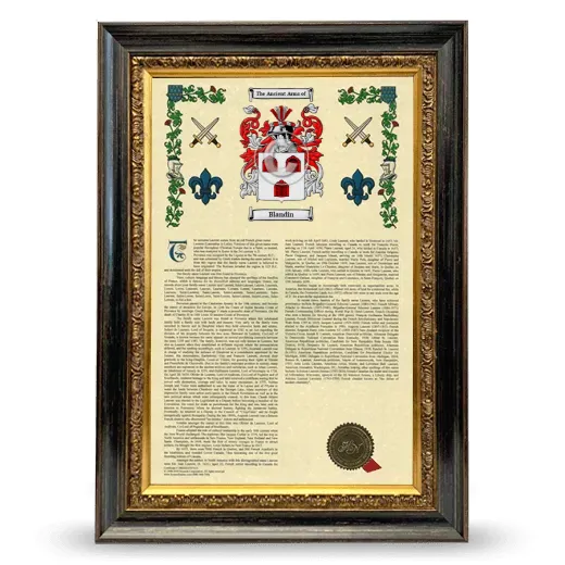 Blandin Armorial History Framed - Heirloom