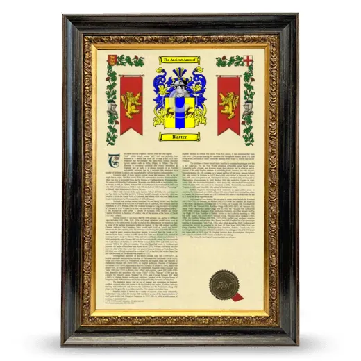 Blatter Armorial History Framed - Heirloom