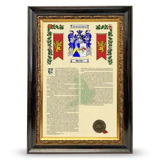 Bleecker Armorial History Framed - Heirloom