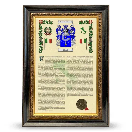 Blondi Armorial History Framed - Heirloom