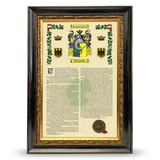 Blumentaler Armorial History Framed - Heirloom