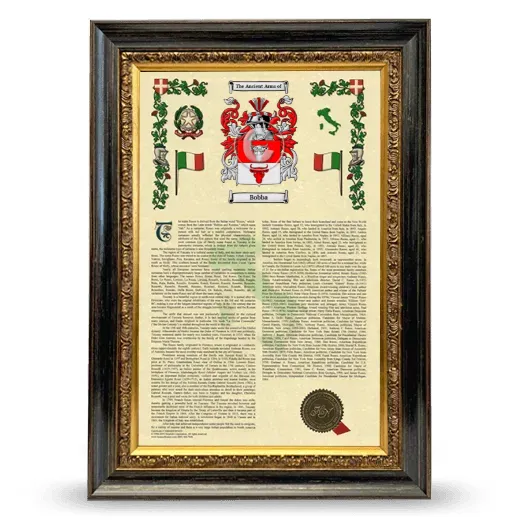 Bobba Armorial History Framed - Heirloom