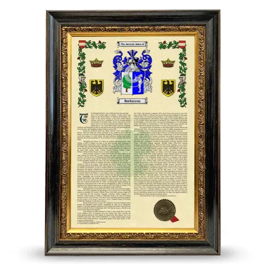 Bockmann Armorial History Framed - Heirloom