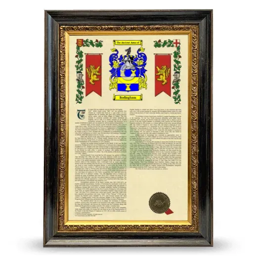 Bodingham Armorial History Framed - Heirloom
