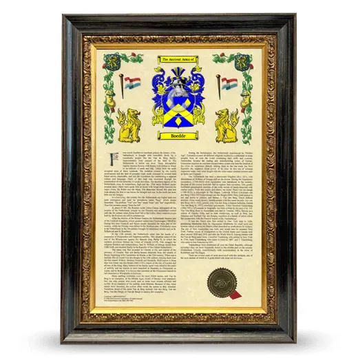 Boedde Armorial History Framed - Heirloom
