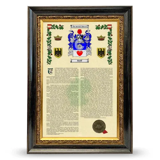 Boeff Armorial History Framed - Heirloom