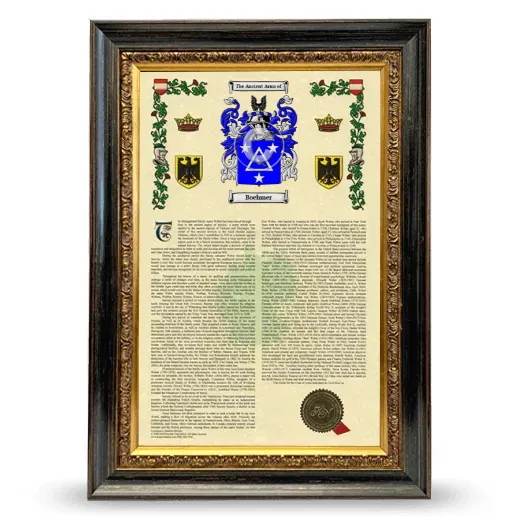 Boehmer Armorial History Framed - Heirloom