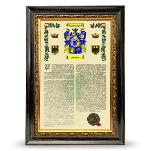 Boehnen Armorial History Framed - Heirloom