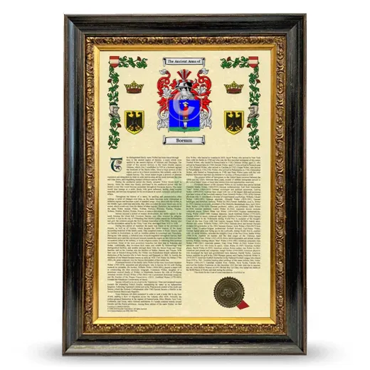Boemm Armorial History Framed - Heirloom