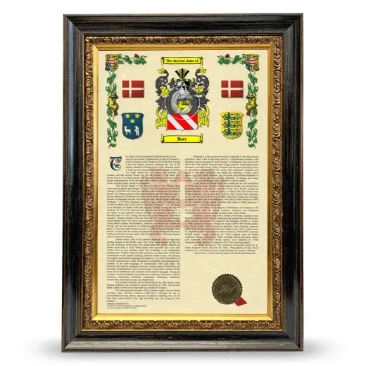 Boer Armorial History Framed - Heirloom