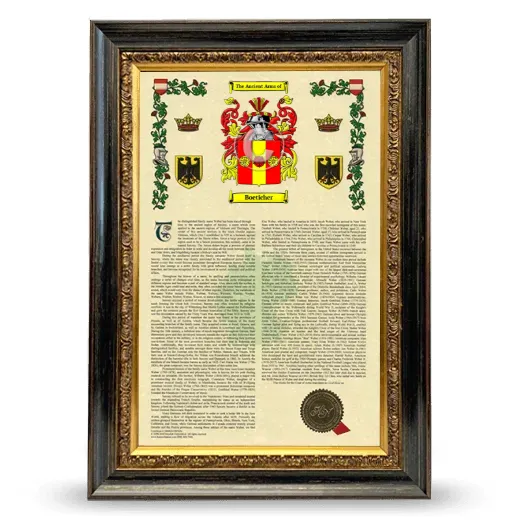 Boeticher Armorial History Framed - Heirloom