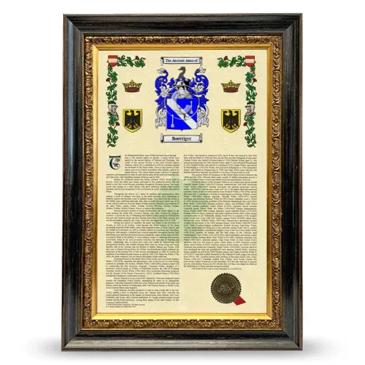 Boettiger Armorial History Framed - Heirloom
