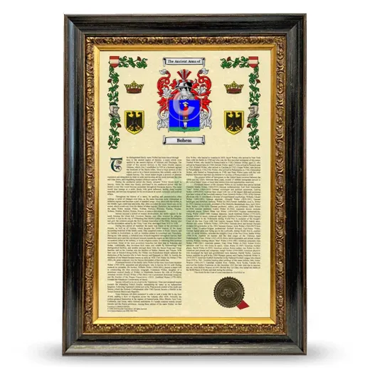 Bohem Armorial History Framed - Heirloom
