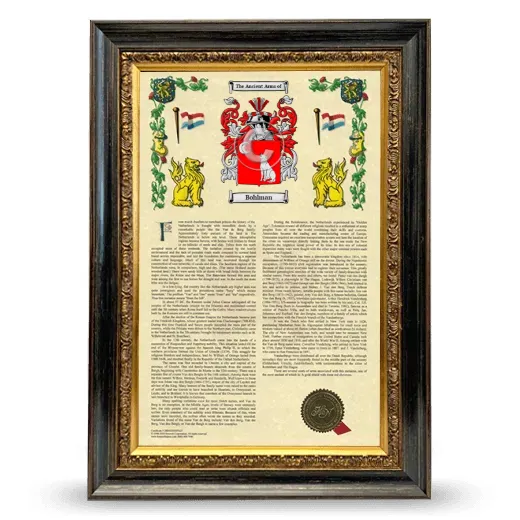 Bohlman Armorial History Framed - Heirloom