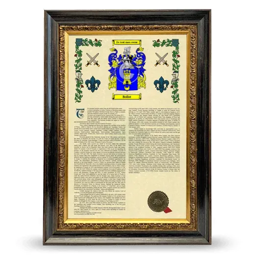 Boilot Armorial History Framed - Heirloom