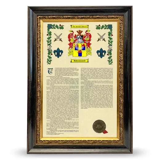 Boissonnault Armorial History Framed - Heirloom