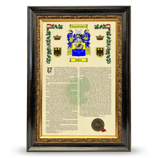Bollens Armorial History Framed - Heirloom