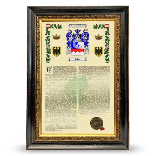 Boller Armorial History Framed - Heirloom