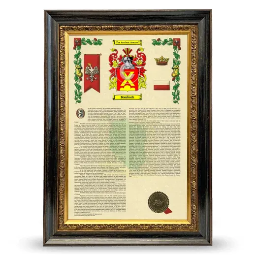Bombach Armorial History Framed - Heirloom