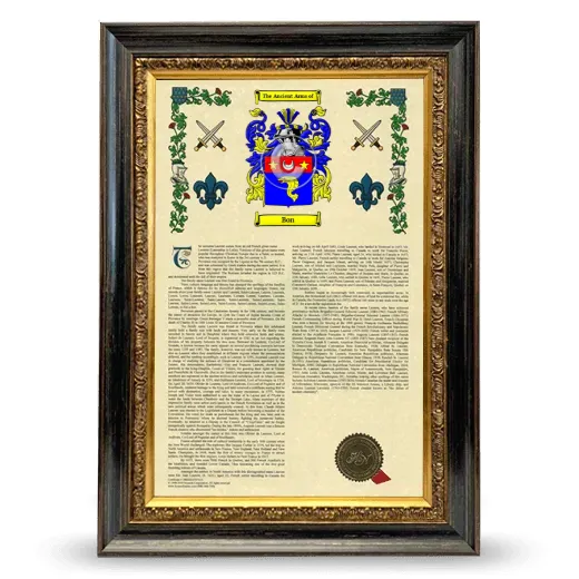 Bon Armorial History Framed - Heirloom