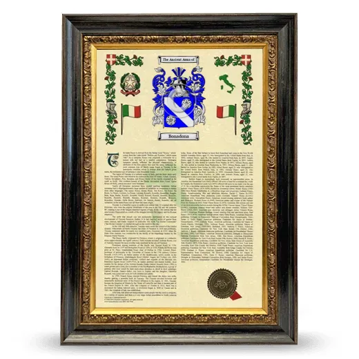 Bonadona Armorial History Framed - Heirloom