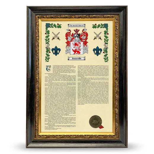 Bonneville Armorial History Framed - Heirloom