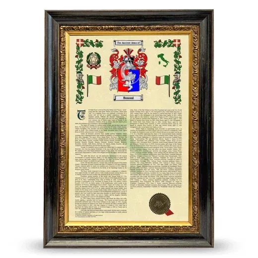Bononi Armorial History Framed - Heirloom