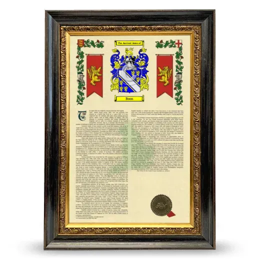 Boon Armorial History Framed - Heirloom