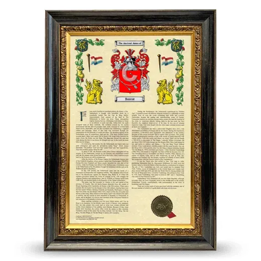 Borest Armorial History Framed - Heirloom