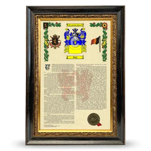 Borg Armorial History Framed - Heirloom