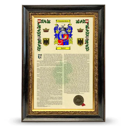 Bortel Armorial History Framed - Heirloom