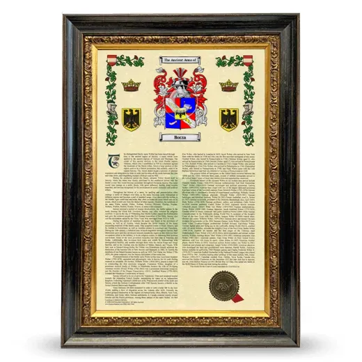 Borza Armorial History Framed - Heirloom