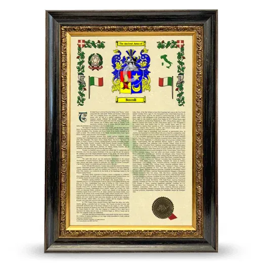 Boscoli Armorial History Framed - Heirloom