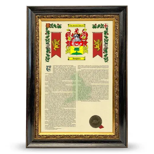 Bosquets Armorial History Framed - Heirloom