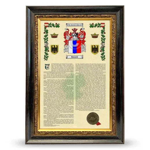 Bosseck Armorial History Framed - Heirloom
