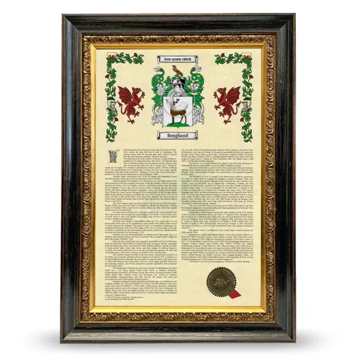 Boughand Armorial History Framed - Heirloom