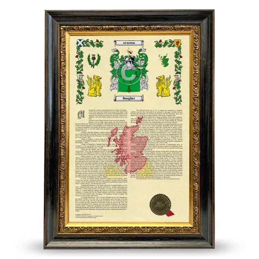 Bougher Armorial History Framed - Heirloom