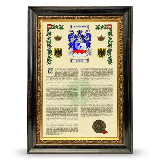 Boulers Armorial History Framed - Heirloom