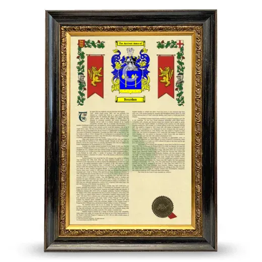Bourdan Armorial History Framed - Heirloom